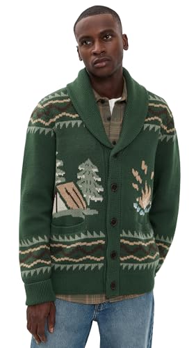Faherty Mens Camp Cardigan Forest Lake S