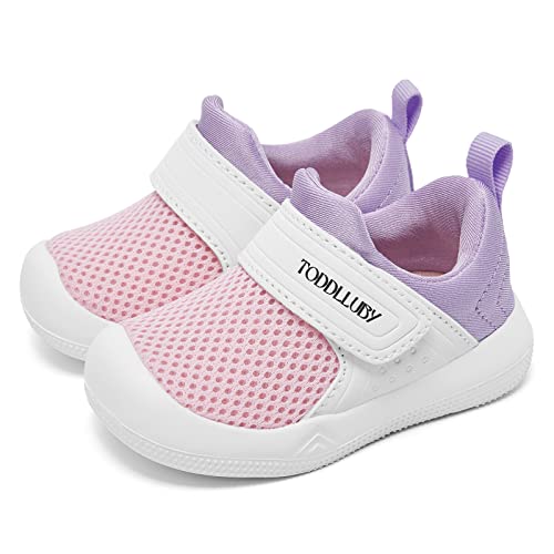 Baby Walking Shoes Boys Girls Infant Sneakers Lightweight Breathable Mesh Non-Slip Hook And Loop First Walker Shoes 6 9 12 18 24 Months Pink Size 18-24 Months Toddler #TOP1