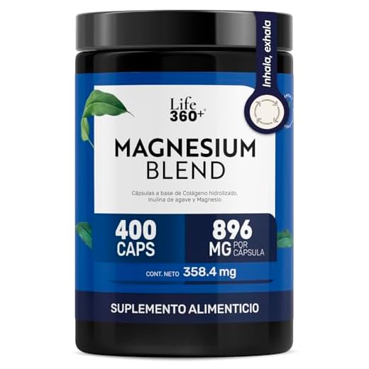 Life360+ Magnesio Complex para 400 Días. Suplemento con 4 tipos de Magnesio reforzados con Aloe Vera (Sabila). 400 capsulas para hombres y mujeres.