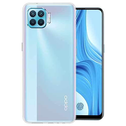 Image of Fashionury Crystal Clear Case for Oppo F17 Pro | Yellowing Resistance | Transparent TPU Silicone | Raised Camera Lips | Slim Transparent Cover