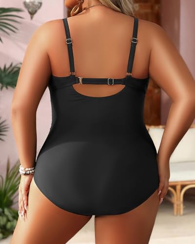 Aqua Eve Plus Size Swimsuit for Women Tummy Control One Piece Bathing Suit Vintage Swimwear3
