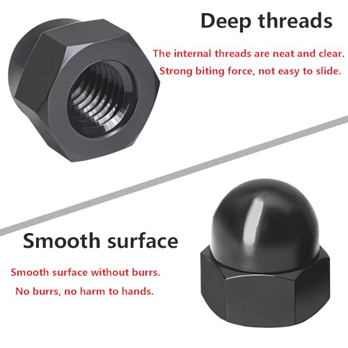 Ctyjia 25 Stück Sechskant Schutzkappen mit Innengewinde, M4 Schutzkappen für Schrauben, Schutzkappen aus Kunststoff, Schraubenkappen, Schwarz