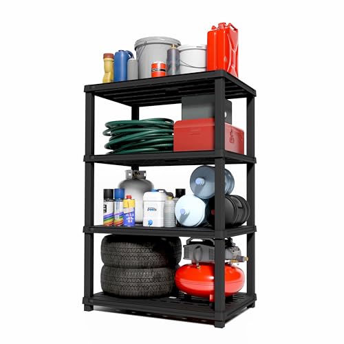 IRIS USA 4-Shelf Extra Heavy Duty Deep Plastic Storage Shelves,