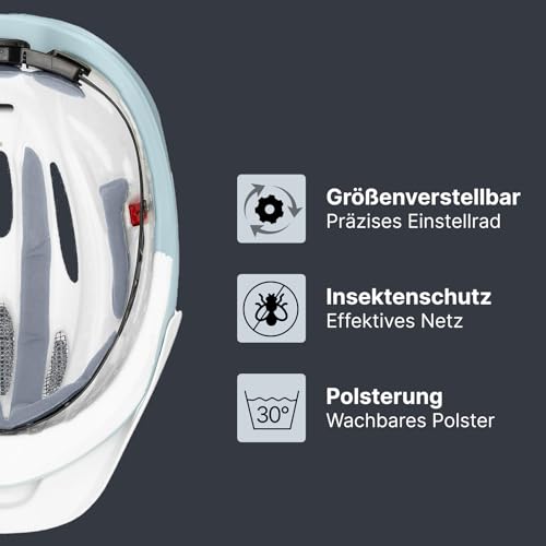 uvex True cc - Leichter Fahrradhelm für Damen und Herren - individuelle Größenanpassung - erweiterbar mit LED-Licht - papyros - peakock matt - 52-55 cm