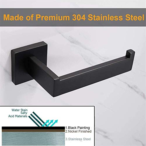 Nolimas Classic Paper Roll Holder Matte Black Wall Mounted Sus 304 Stainless Steel Bathroom Rust Proof Toilet Tissue Holder #TOP3