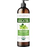 100% Organic AMLA Oil by Velona | All Natural Clear Carrier Oil for Hair Growth, Body, Face & Skin Care | Extra Virgin, UNREFINED, Cold Pressed | Size: 8 OZ