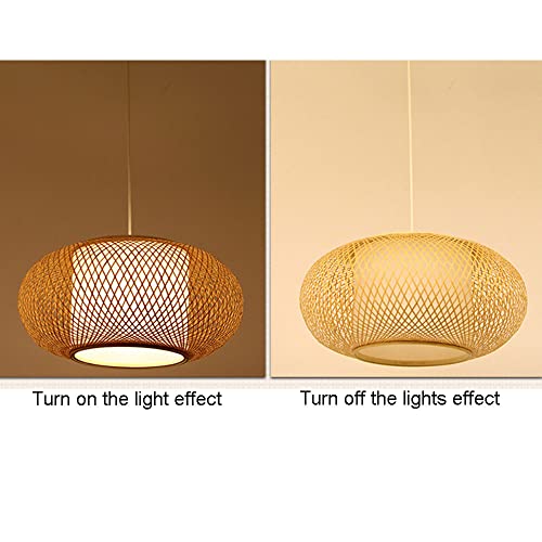 Luces colgantes creativas de mimbre estilo rústico tradicional tipo tambor 6