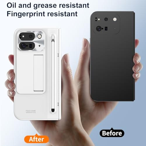 Étui Pixel 10 Pro Fold blanc haut de gamme avec protège-charnière rigide - 2