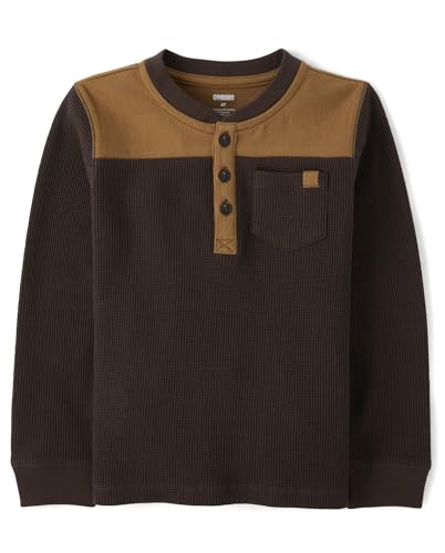 Image of Gymboree Boys and Toddler Long Sleeve Thermal Henley Shirt