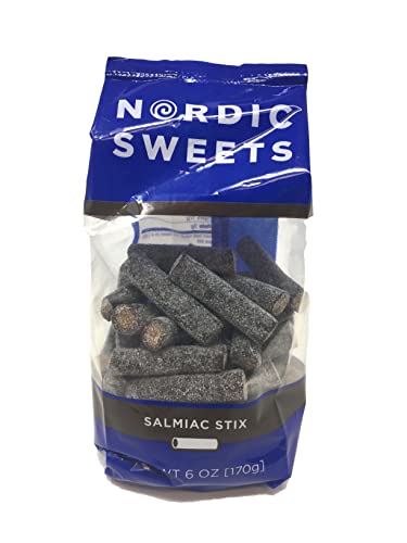 Nordic Sweets Salmiac Licorice Salty Stix Sticks Heksehyl 5oz