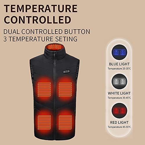 Chaleco calefactor USB negro talla S con 17 zonas de calor para invierno 3