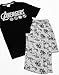 Die Avengers Mens Pyjamas Logo Marvel Lounge Hosen & T-Shirt Set