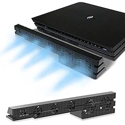 Ventilador Lateral ElecGear PS4 Pro Refrigerador Ventilador de Refrigeración, Control Automático del Sensor de Temperatura Turbo USB Cooling Fan Cooler para PlayStation 4 Pro CUH-7xxx