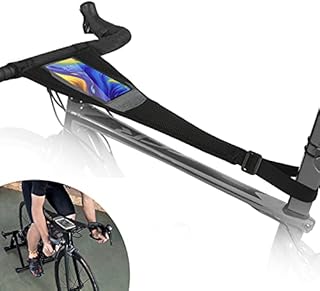 Bike Sweat Guard Achort Bicycle Trainer Sweat Net Protector Neoprene Dual-layer Bike Frame Sweat Guard Cover with Waterproof Below 6'' Phone Pouch for Indoor Cycling Training