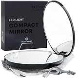 Mavoro LED Lighted Travel Makeup Mirror, Rechargeable, 1x/10x Magnification - Daylight LED, Pocket o