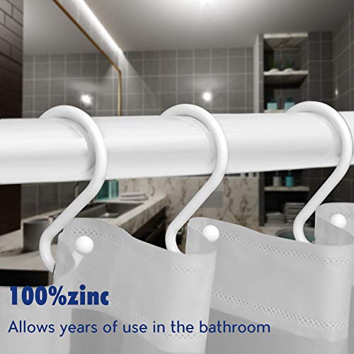 image for UNCONSIL Metal Shower Curtain Hooks，Set of 12 Rings，Rust Resistant
