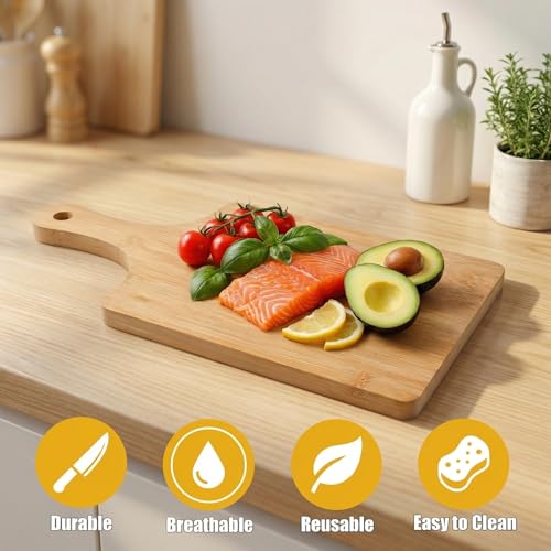 Set de 12 tablas de cortar de madera con mango bambú miniatura 4