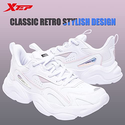 Image of XTEP Women's Retro Stylish Lightweight RB Sole Casual Shoes (White)