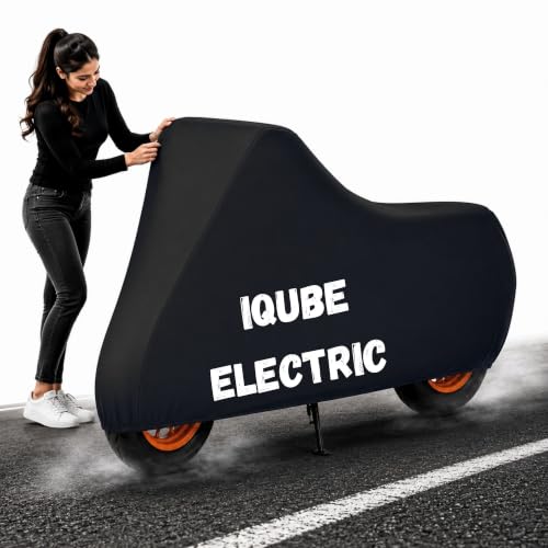 Image of Gutupet Bike Cover Waterproof Outdoor Protection (Aqua Black, iQube Electric)