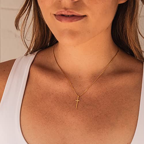 Skinny Cross Necklace | Christian Pendant Chain | Religious Faith Necklace | 16.5''+2'' Extender4