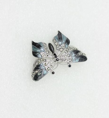 Image of Gorgeous Rhinestone Crystal Enamel Butterfly Pin Brooch