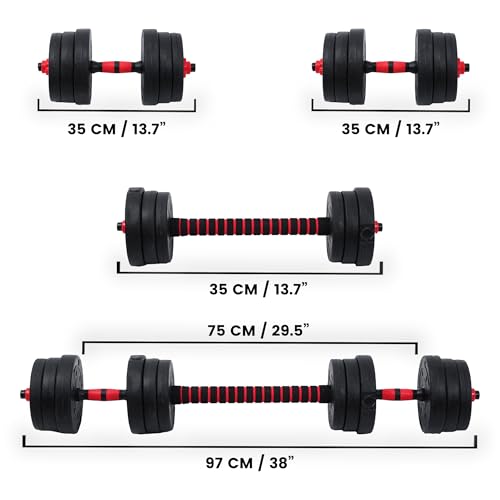 MaxStrength Adjustable Dumbbell Barbell Strength Training Weight Lifting Set Home Gym Bicep Vinyl Dumbell Pair 10kg, 15kg, 20kg, 25kg, 30kg | dumbbells set | dumbbells - Image 3