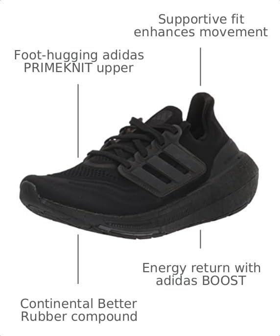 Image of adidas Mens Ultraboost Ultra Boost Light Running Sneakers Shoes - Grey