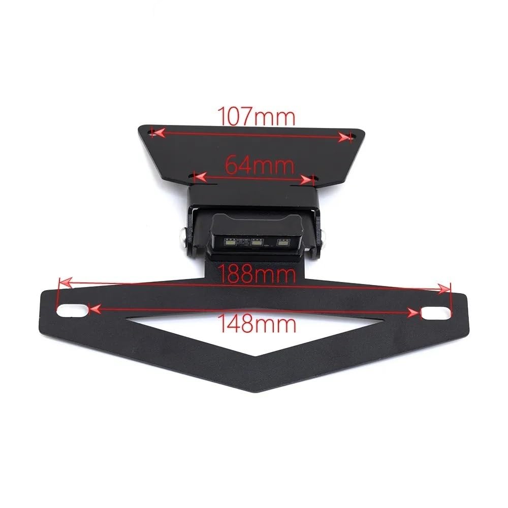 Portatarga Accessori per supporto staffa targa LED per fanale posteriore in metallo nero per moto per Leoncino 250