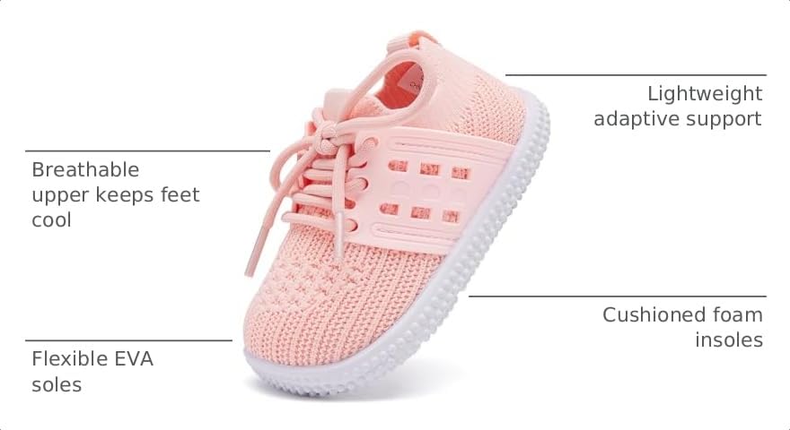 Image of BMCiTYBM Baby Shoes Boy Girl Infant Sneakers Non-Slip First Walkers 6 9 12 18 24 Months
