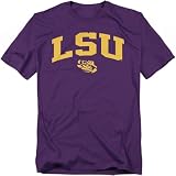 LOGOVISION Louisiana State University One Color Arched Unisex Adult T Shirt, Purple, X-Large