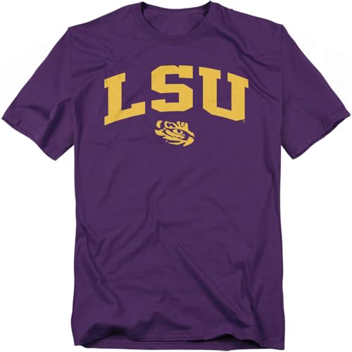 LOGOVISION Louisiana State University One Color Arched Unisex Adult T Shirt, Purple, X-Large