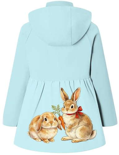 Image of Betusline Girl's Single Breasted Trench Coat Hooded Dress Coat Outerwear, 2-14 Years