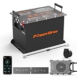PowerUrus 48V 100Ah Lithium Golf Cart Battery, 48V 100Ah LiFePO4 Battery, Built-in Max 300A BMS, with LCD Monitor & Mobile APP & 48V 15A Lithium Battery Charger, 4000+ Cycles, Perfect for Golf Carts