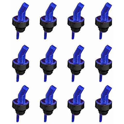 Great Credentials Screen Liquor Bottle Pourer Spout 12 Pourers Blue Cover