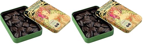 Chocolate Amatller – Caja Regalo Metálica Bombones (Hojas Finas de Chocolate 70% Cacao con Sal de Mar) – Detalle Único (Paquete de 2)