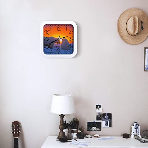 Pendule murale polaire moderne 26x26cm silencieuse pour bureau - 7