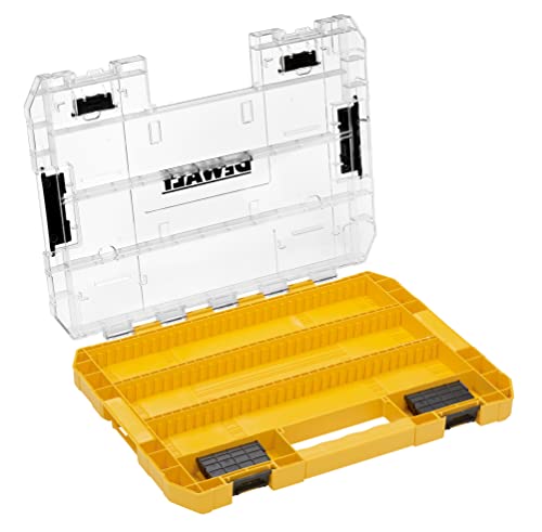Dewalt Tough Case (Large) With Divider, Organizer, Tool Box, Storage Case, Tool Box, Transparent Lid, Removable Tray, Stacking Storage, Screws, Bits, Accessory Storage #TOP2