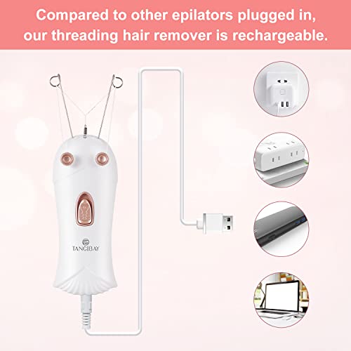 Tangibay Mermaid Threading Hair Removal - Rechargeable Facial Hair Threader Machine, Womens Automatic Thread Hair Remover Tool Kit, Electric Threads Epilator for Face, Upper Lip, Arms, Body Fine Hair