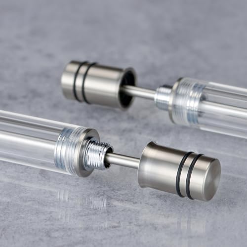 Image of Asvine V200 Titanium Fountain Pen Vacuum Filling, Iridium Extra Fine Nib Clear Transparent Acrylic Smooth Writing Pen Case Set