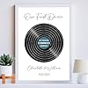Custom Vinyl Record Poster Gift - Personalised With Your Wedding First Dance - Romantic1 Year Wedding Anniversary - Valentine Day, Christmas Birthday Message With Favourite Song Lyrics #4