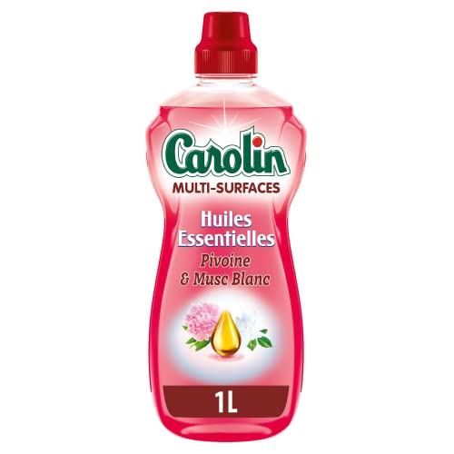 Carolin Nettoyant Multi-surfaces Huiles Essentielles Pivoine et Musc Blanc 1 L