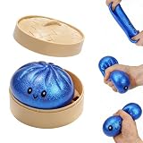 Dumpling Squishy, Mystery Dumpling Fidget Toys, Anti Stress Toy, Stress & Anxiety Relief for Adults(Blue)