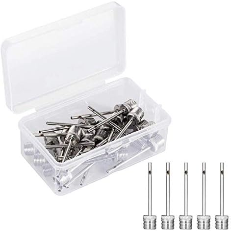 Ball Pump Needle Pack of 30, Air Inflation Needle for Football Basketball Soccer Volleyball Rugby Balls and Other Ball Sports, US Standard Replacement Needles with Storage Box