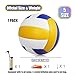 Magicorange Volleyball, 1 Pack Official Size 5 Soft Touch Recreational Volleyballs- PU Leather Indoor Outdoor Volleyballs for Beach Play, Game,Gym,Training -Includes Ball Pump (Blue Yellow)