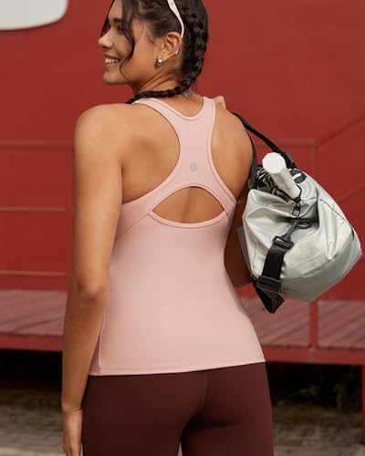 Image of RUNNING GIRL Workout Tops for Women,Racerback Tank Tops with Built in Bras,Padded Sports Bra Yoga Tank Athletic Tops