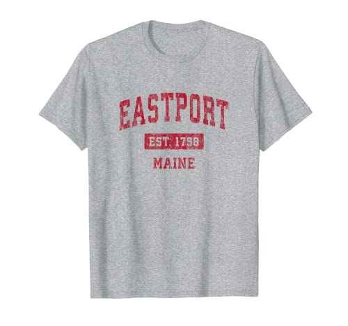 Eastport Maine ME Vintage Sports Design Rouge T-Shirt