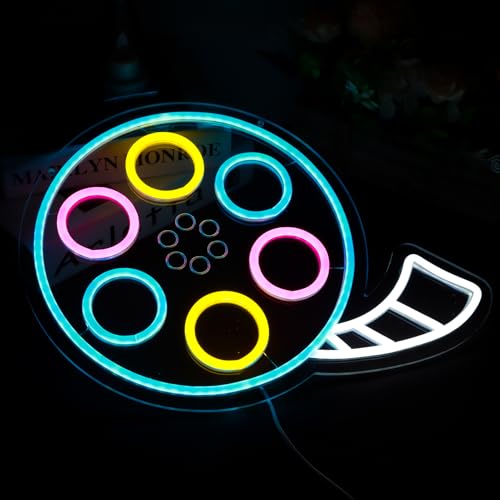 Image of Movies Neon Signs for Wall Decor，Led Neon Lightfor Live Room, Game Room, Broadcasting Room, Music Studio
