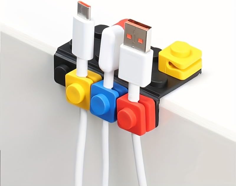 4 Pack Cable Clips Adhesive Cable Management Organizer Desktop Cord Holder for Phone Charger Cable USB Wire Organizer Home Office Desk Tidy Cable Storage Solution