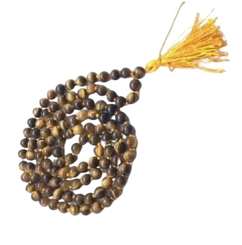 Delightful Handmade Tiger Eye Mala 108 Beads Original Certified प्राकृतिक 108 बीड्स टाइगर आई स्टोन माला Tiger'S Eye Crystal Thread Rosary Jaap Malai With Certificate गले की माला फॉर गर्ल्स-image-32