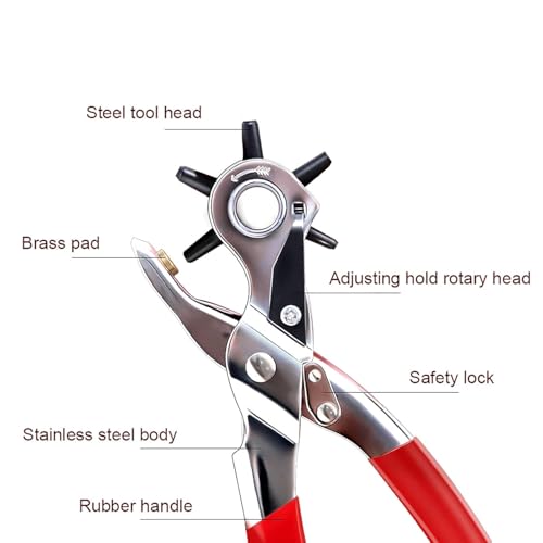 Image of Eyelet Setting Pliers VAGHASIYA 5 /32 inch Grommet，Hole Punches from 5 /64 inch to 3 /16 inch (5 /64 inch to 3 /16 inchHole Punches)